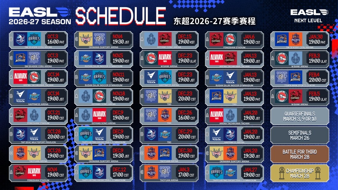 东超公布2026-2027赛季12支参赛队伍、分组及完整赛程 东超公布2026-2027赛季12支参赛队伍、分组及完整赛程